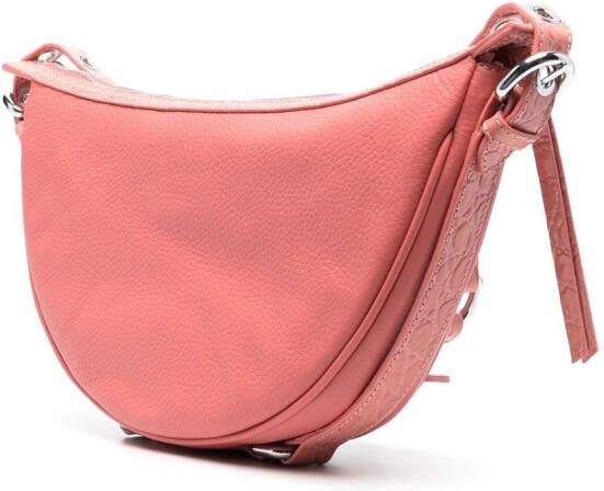 BY FAR Schoudertas met krokodillenleer-reliëf Roze