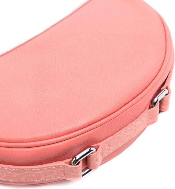 BY FAR Schoudertas met krokodillenleer-reliëf Roze