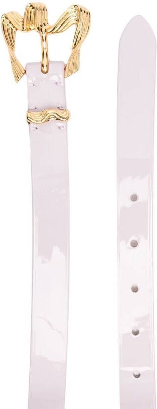 BY FAR Riem met bewerkte gesp Roze