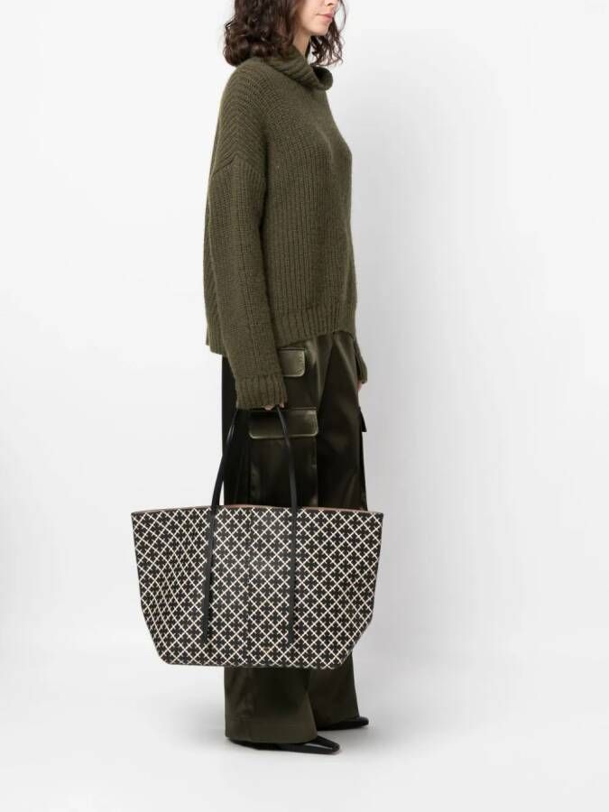 By Malene Birger Abi shopper met monogramprint Zwart
