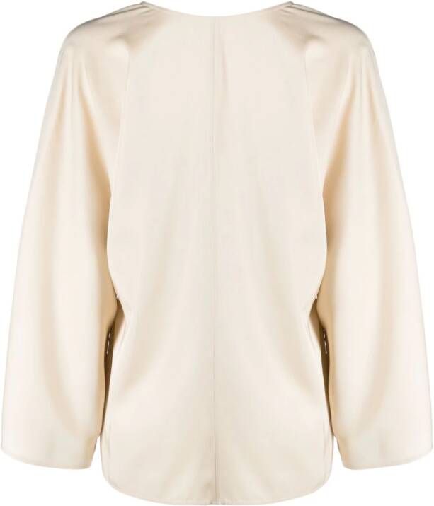 By Malene Birger Blouse met V-hals Beige