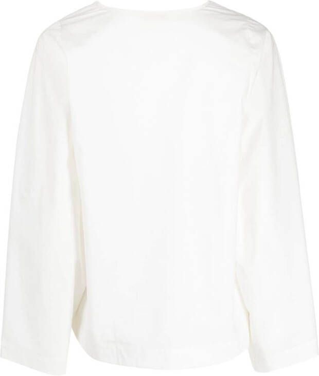 By Malene Birger Blouse met V-hals Wit