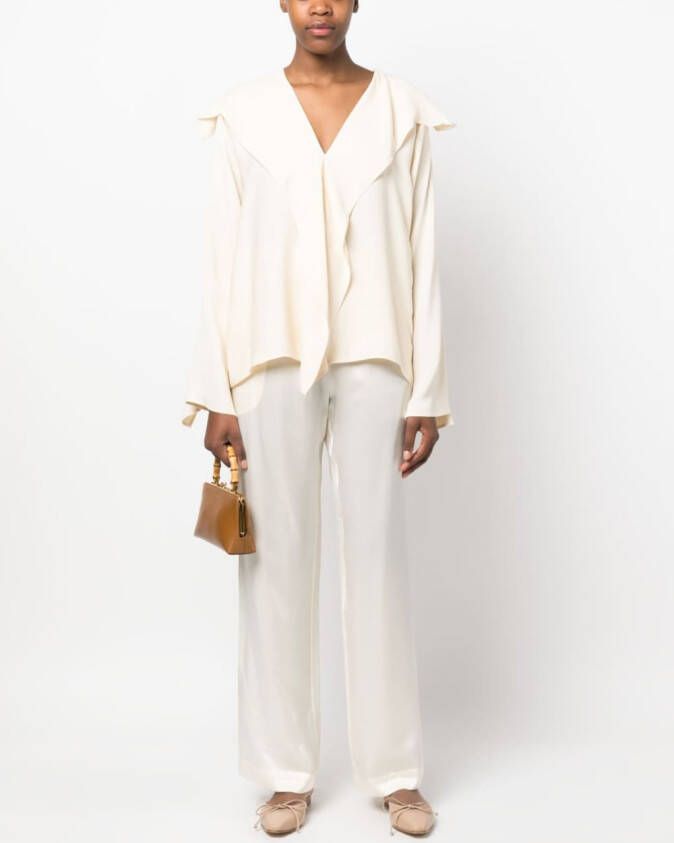 By Malene Birger Flared blouse Beige