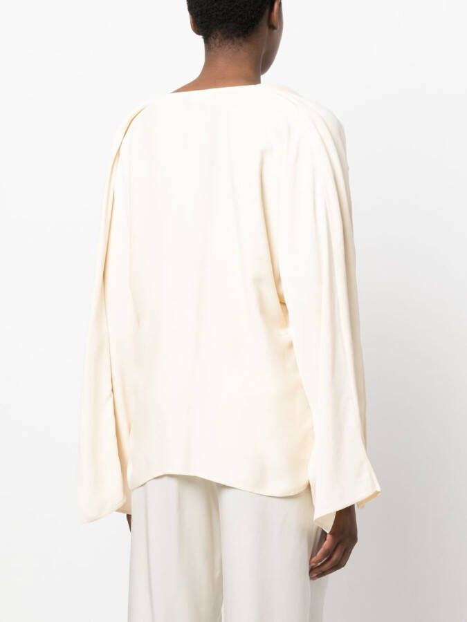 By Malene Birger Flared blouse Beige