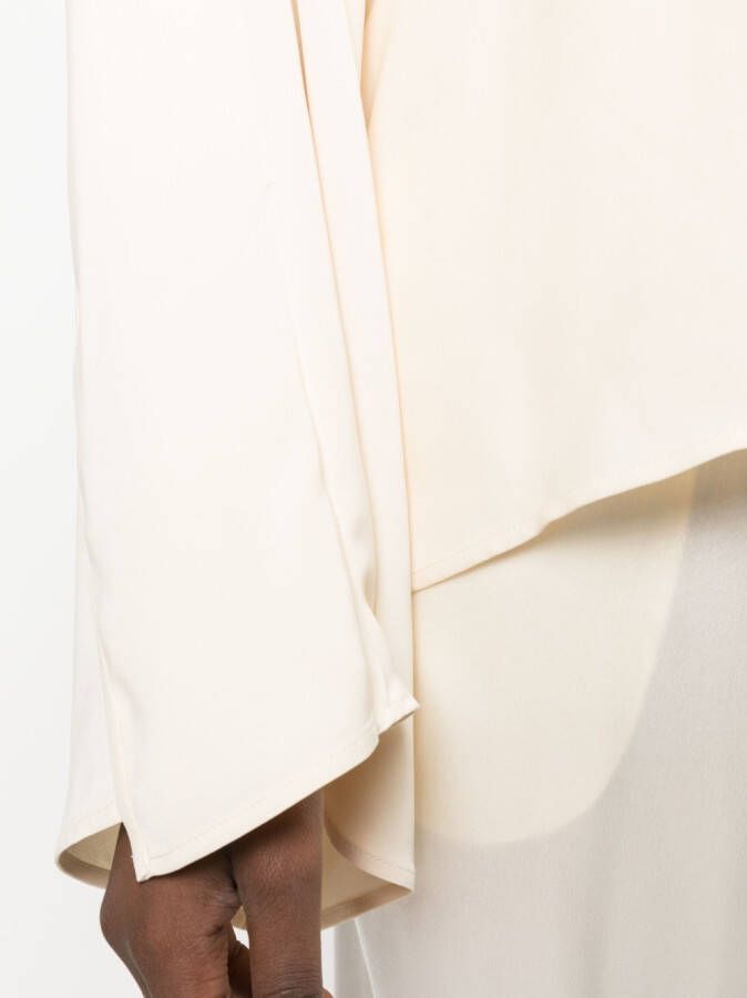 By Malene Birger Flared blouse Beige