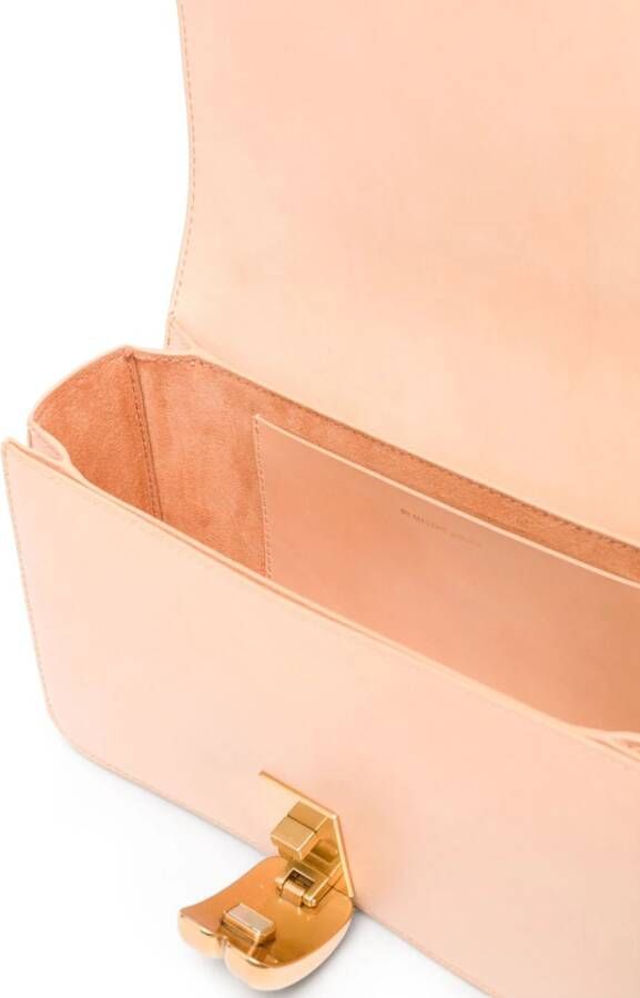 By Malene Birger Leren schoudertas Beige