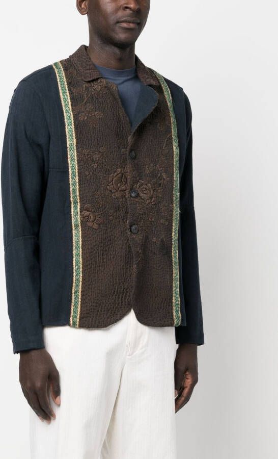 By Walid Blazer met geborduurde bloemen Blauw