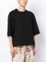By Walid T-shirt met geborduurde bloemen Zwart - Thumbnail 4