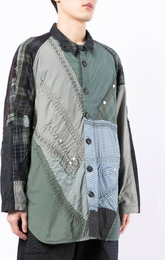 By Walid Overhemd met patchwork Groen