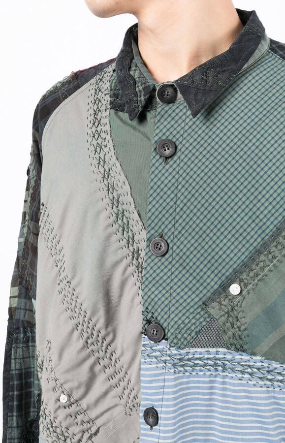 By Walid Overhemd met patchwork Groen