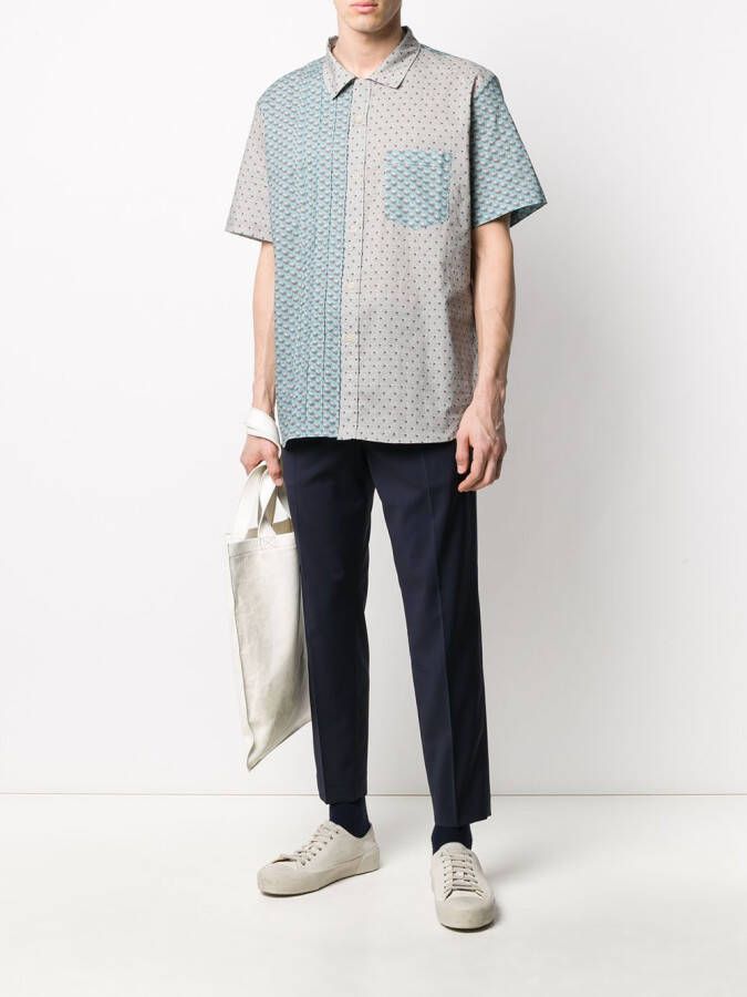 By Walid Carson overhemd met vlakken Blauw