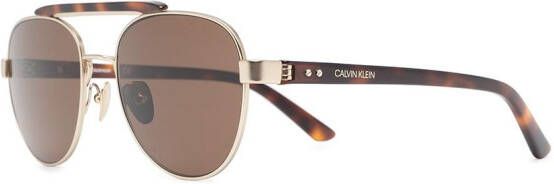 Calvin Klein CK19306 zonnebril met rond montuur Bruin