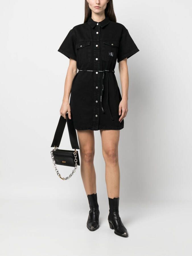 Calvin Klein Jeans Denim mini-jurk Zwart