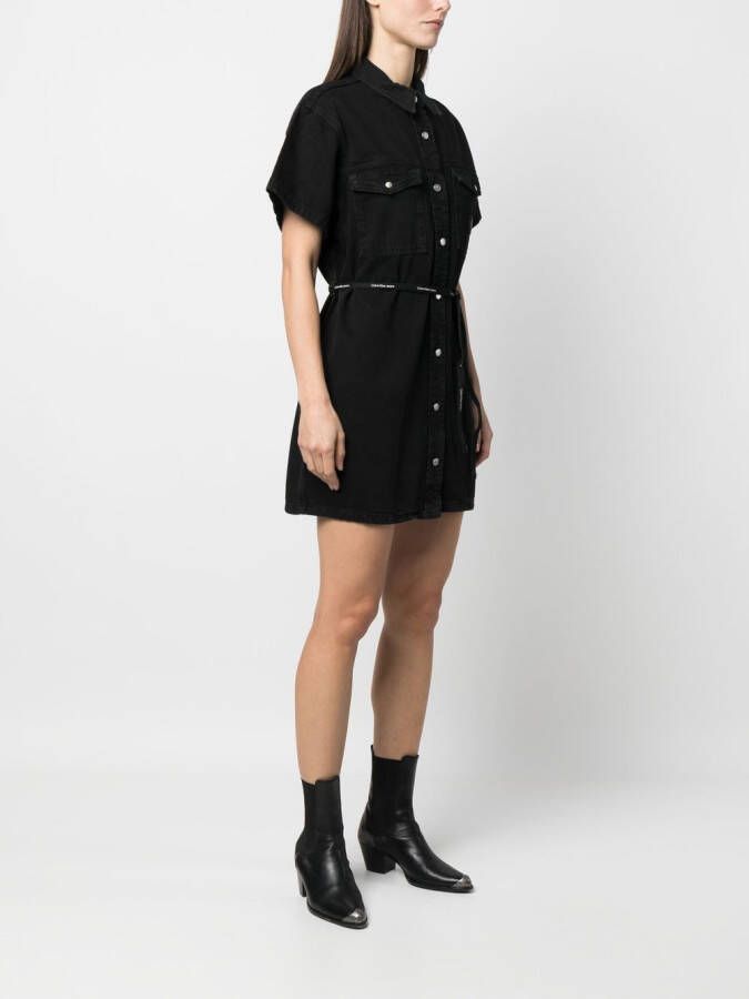 Calvin Klein Jeans Denim mini-jurk Zwart