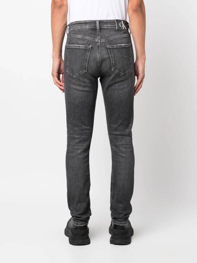 Calvin Klein Jeans distressed slim-fit jeans Grijs