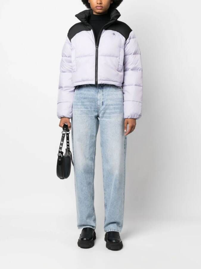 Calvin Klein Jeans Donsjack met hoge hals Paars