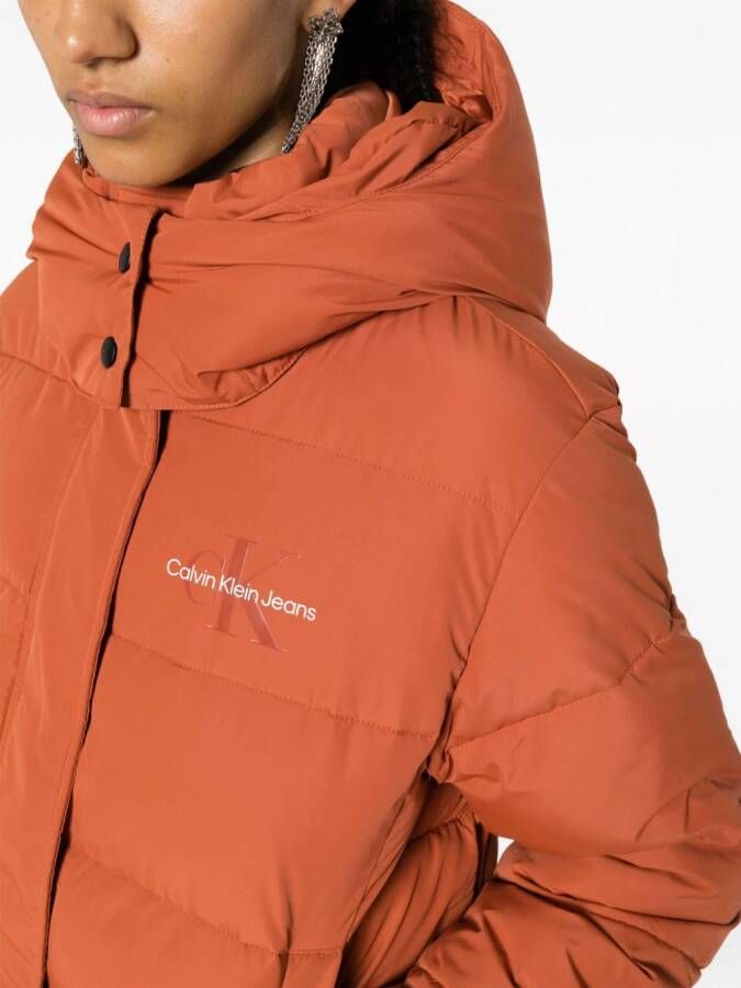 Calvin Klein Jeans Donsjack met logo Oranje