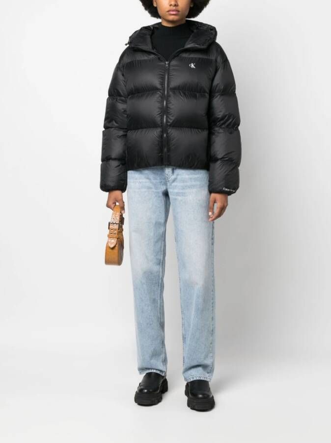 Calvin Klein Jeans Donsjack met logoprint Zwart