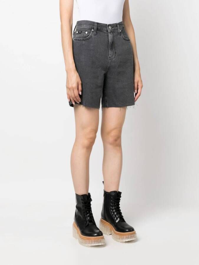 Calvin Klein Jeans Denim shorts met high waist Zwart