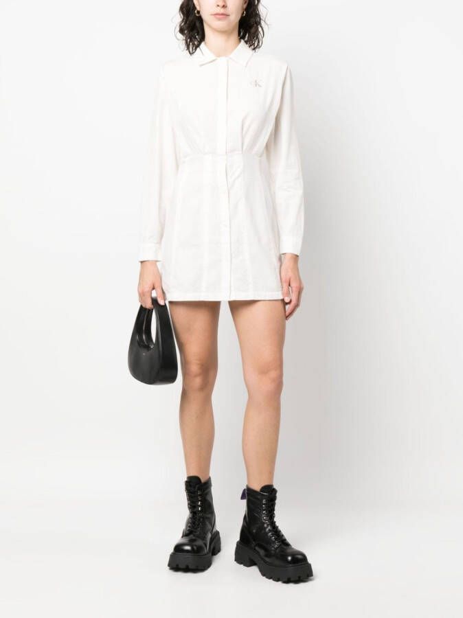 Calvin Klein Jeans T-shirtjurk met geborduurd logo Beige