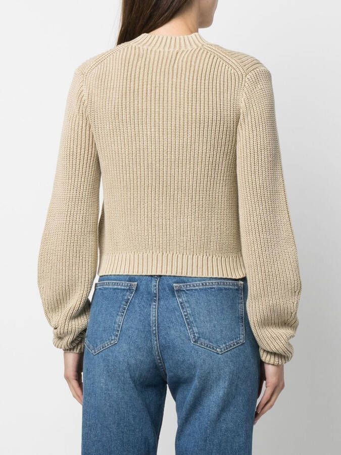 Calvin Klein Jeans Trui met geborduurd logo Beige