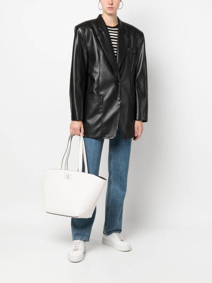 Calvin Klein Jeans Shopper met logoplakkaat Wit