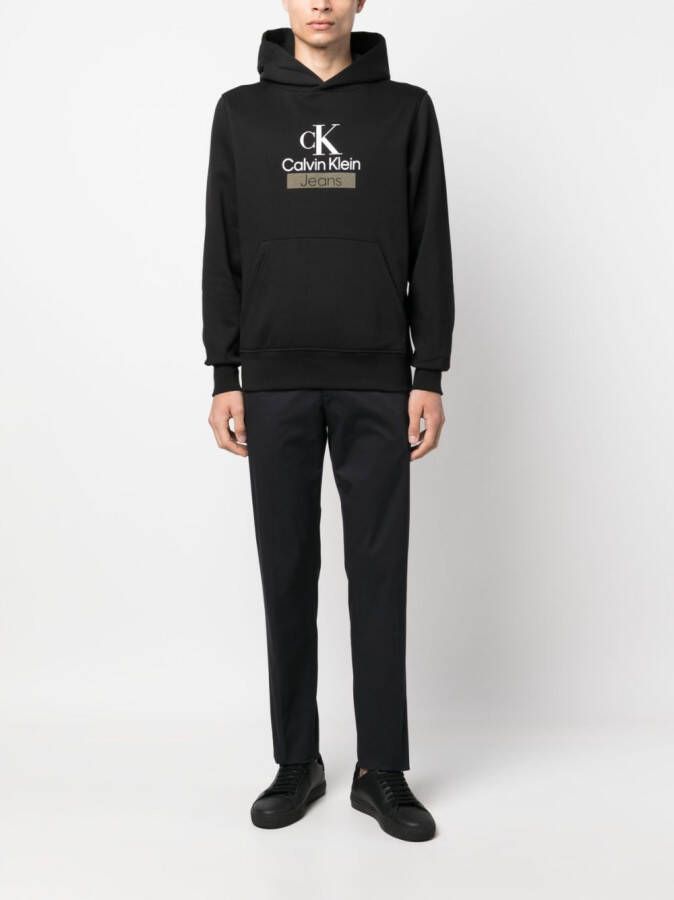 Calvin Klein Jeans Hoodie met logoprint Zwart