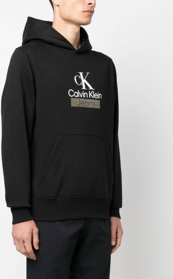 Calvin Klein Jeans Hoodie met logoprint Zwart