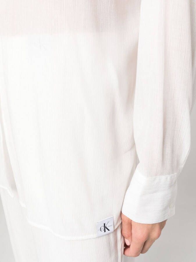 Calvin Klein Jeans Blouse met gestrikte taille Wit