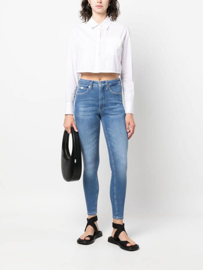 Calvin Klein Jeans Cropped jeans Blauw