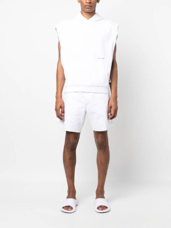 Calvin Klein Jeans Mouwloze hoodie Wit