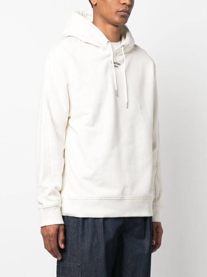 Calvin Klein Jeans Hoodie met logo Wit