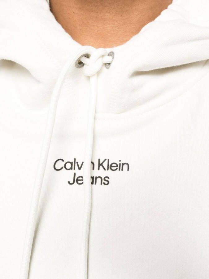 Calvin Klein Jeans Hoodie met logo Wit