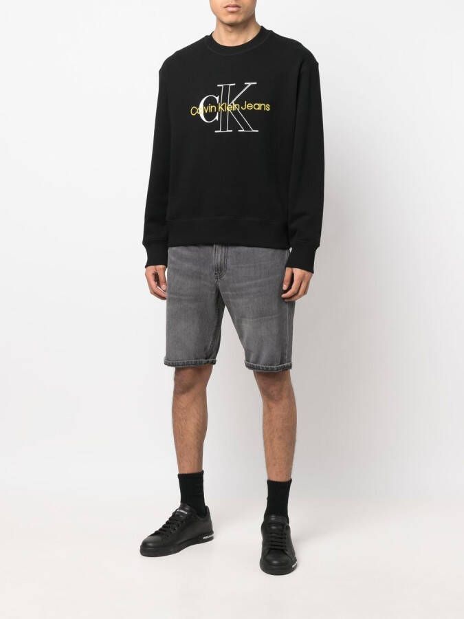 Calvin Klein Jeans Sweater met geborduurd logo Zwart