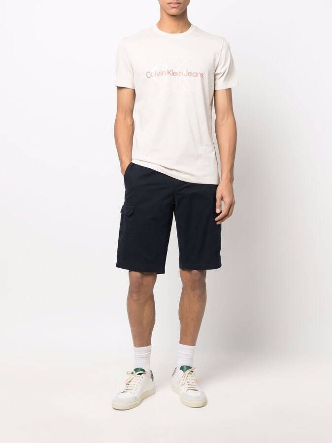 Calvin Klein Jeans T-shirt met logoprint Beige