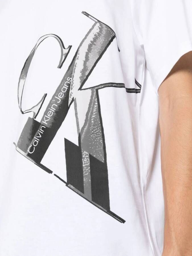 Calvin Klein Jeans T-shirt met logoprint Wit