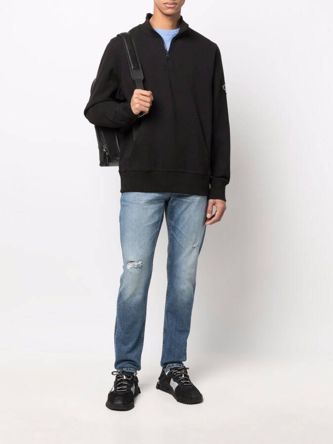 Calvin Klein Jeans Trui met logopatch Zwart