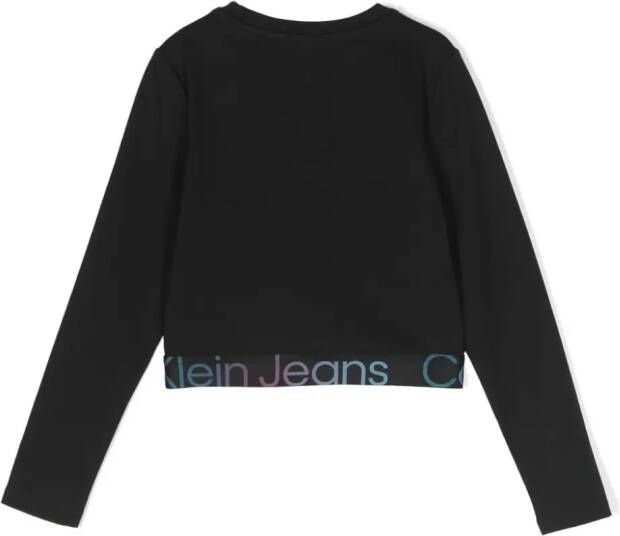 Calvin Klein Kids Cropped T-shirt Zwart