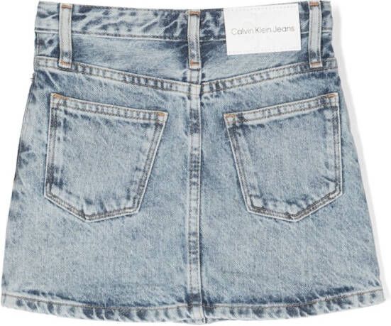 Calvin Klein Kids Mini-spijkerrok met knoopsluiting Blauw