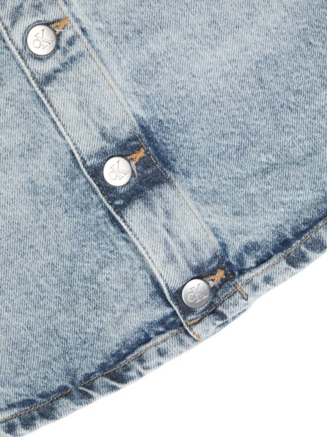 Calvin Klein Kids Mini-spijkerrok met knoopsluiting Blauw