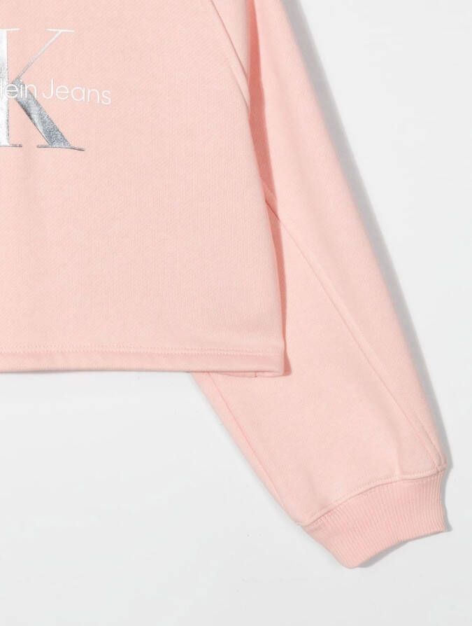 Calvin Klein Kids Hoodie met logoprint Roze