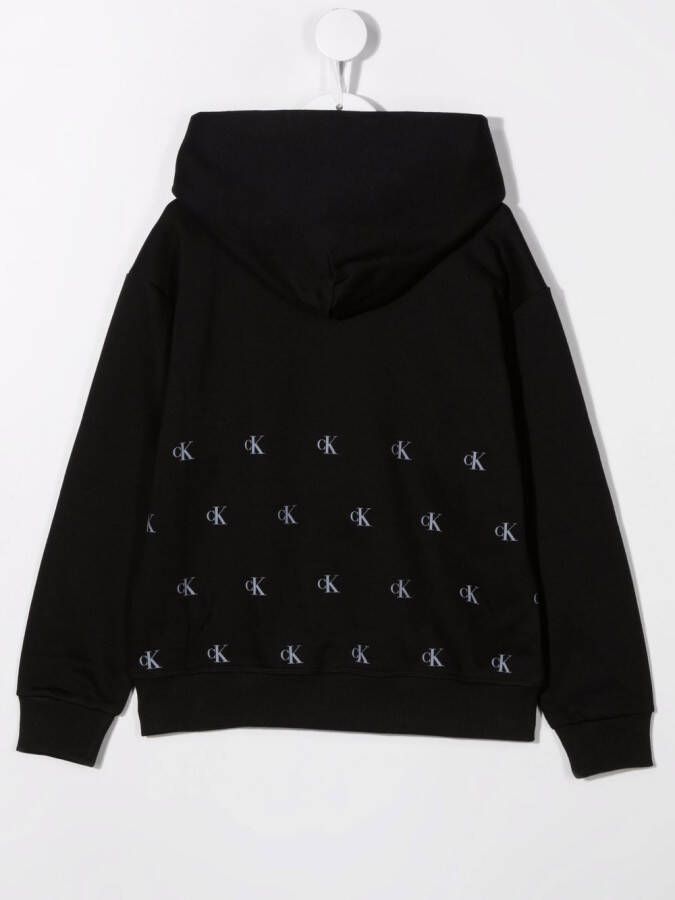 Calvin Klein Kids Hoodie met logoprint Zwart