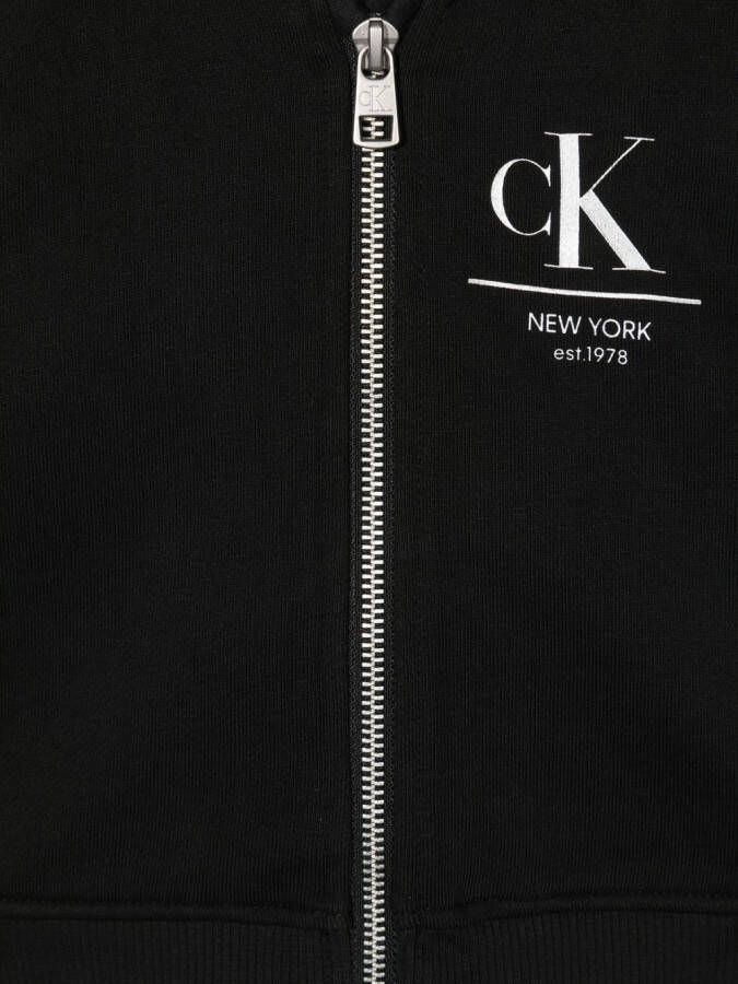 Calvin Klein Kids Hoodie met logoprint Zwart