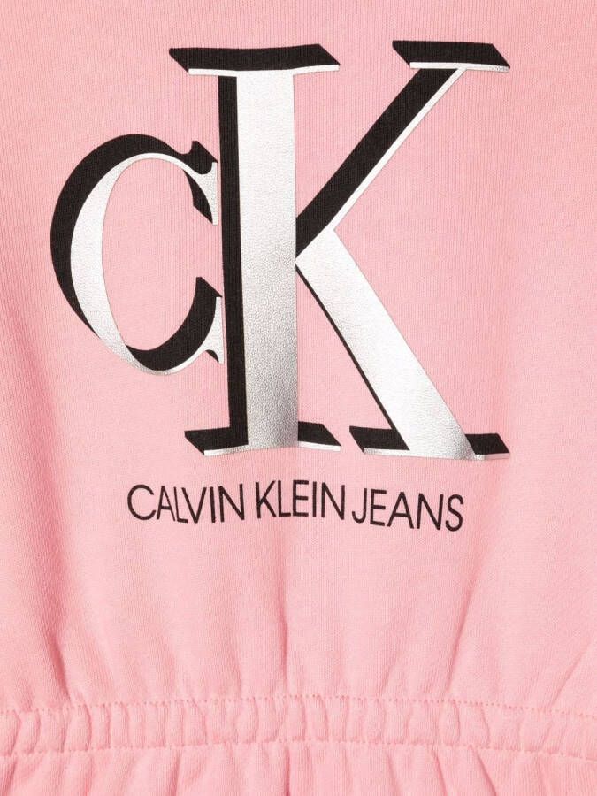 Calvin Klein Kids Jurk met logoprint Roze