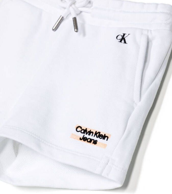 Calvin Klein Kids Shorts met geborduurd logo Wit