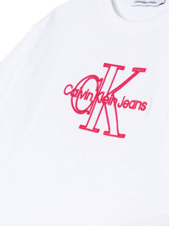 Calvin Klein Kids T-shirt met geborduurd logo Wit