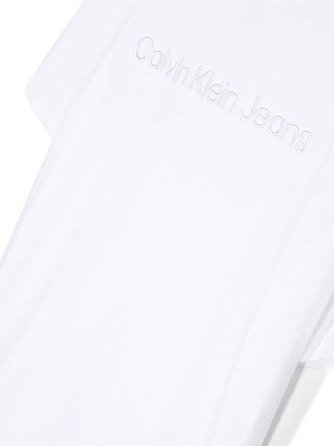 Calvin Klein Kids T-shirt met geborduurd logo Wit
