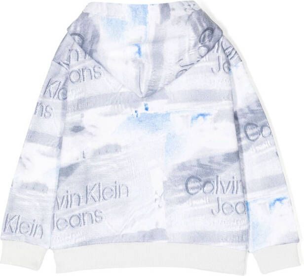 Calvin Klein Kids Hoodie met logopatch Grijs