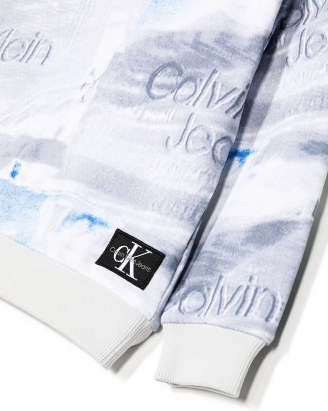 Calvin Klein Kids Hoodie met logopatch Grijs