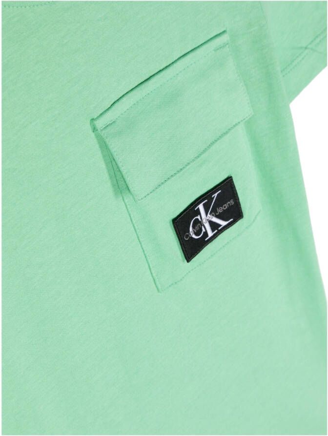 Calvin Klein Kids T-shirt met logopatch Groen